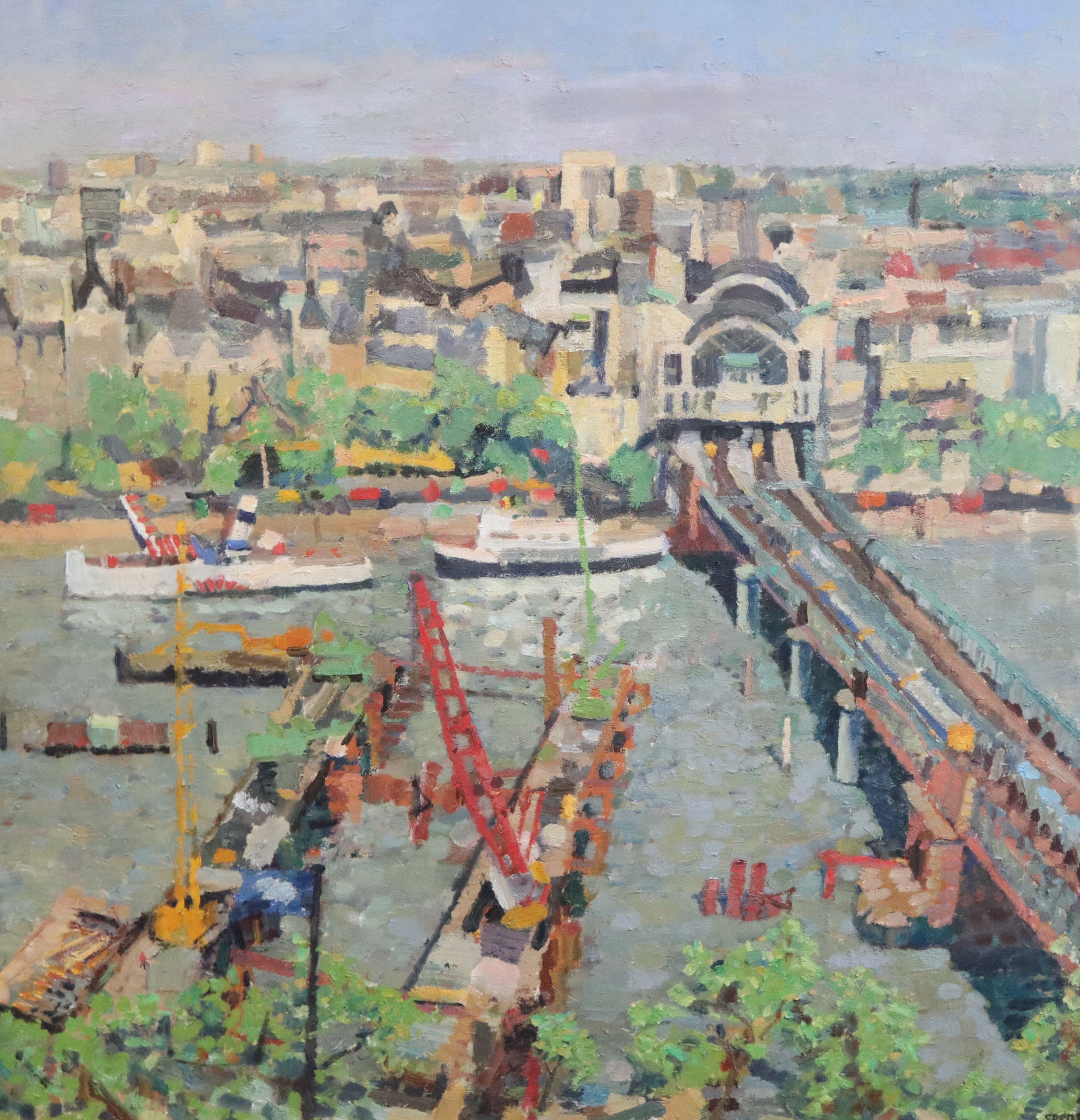 § Peter Spens (20th C.) Charing Cross from Shell Tower 1998 23.5 x 23.5in.